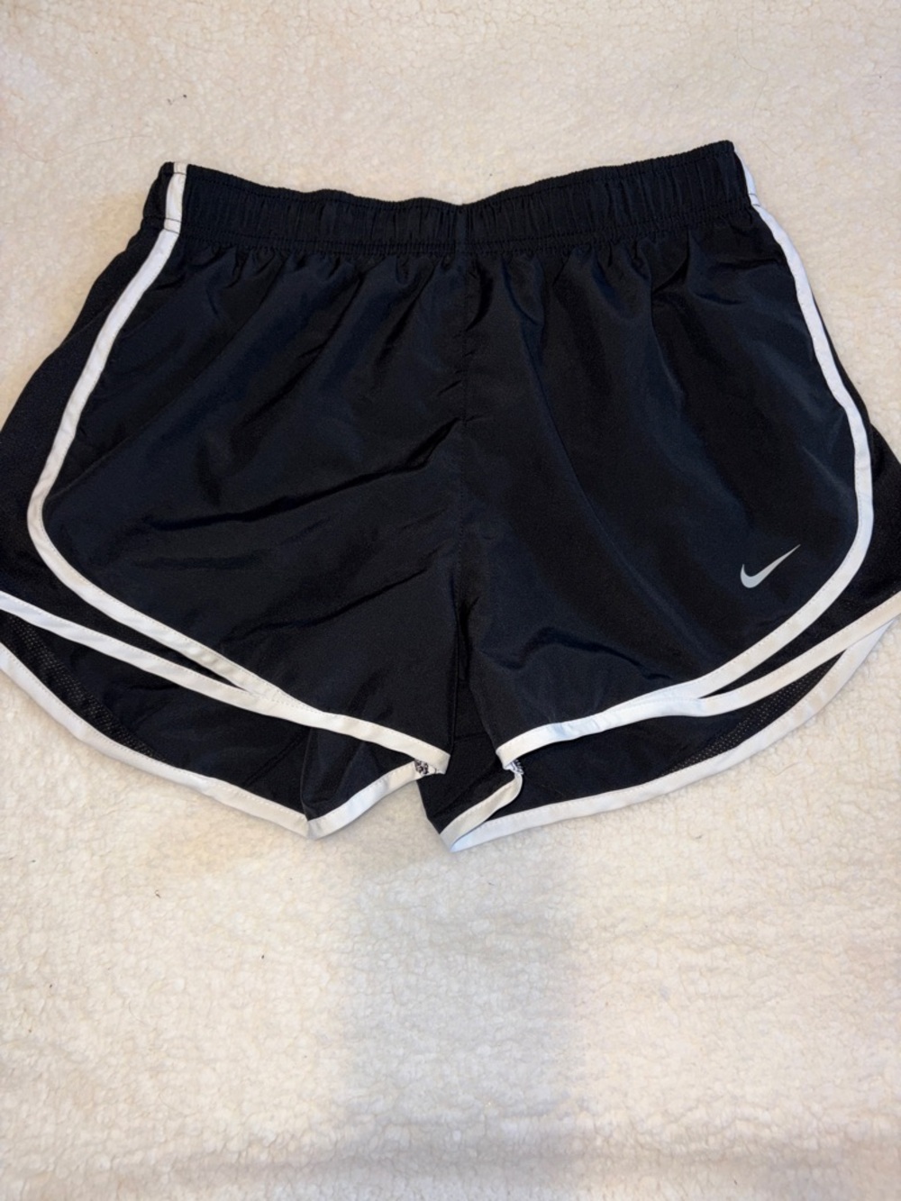Nike Women's Black Athletic Shorts with White Piping